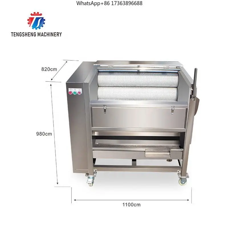 Commercial Stainless Steel Potato Peeling Machine Washing Tomato Cassava Ginger Washing and Peeling Machine