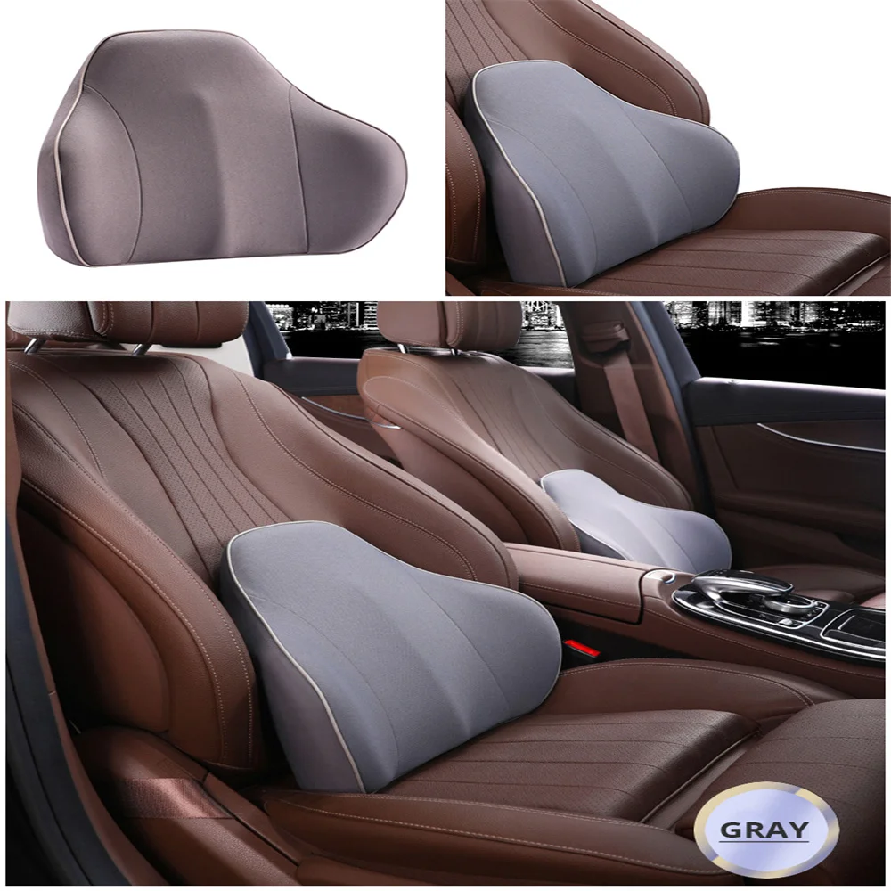 Car Lumbar Pillow Back Support Cushion Memory Foam Car Backrest Pillow Universal Waist Pillow Automotive Interior Supplies