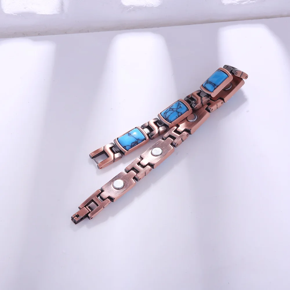 Magnetic Bracelets for Women copper Bracelets Turquoise Magnetic Therapy Bracelets Jewelry Gift with Adjustable size tool