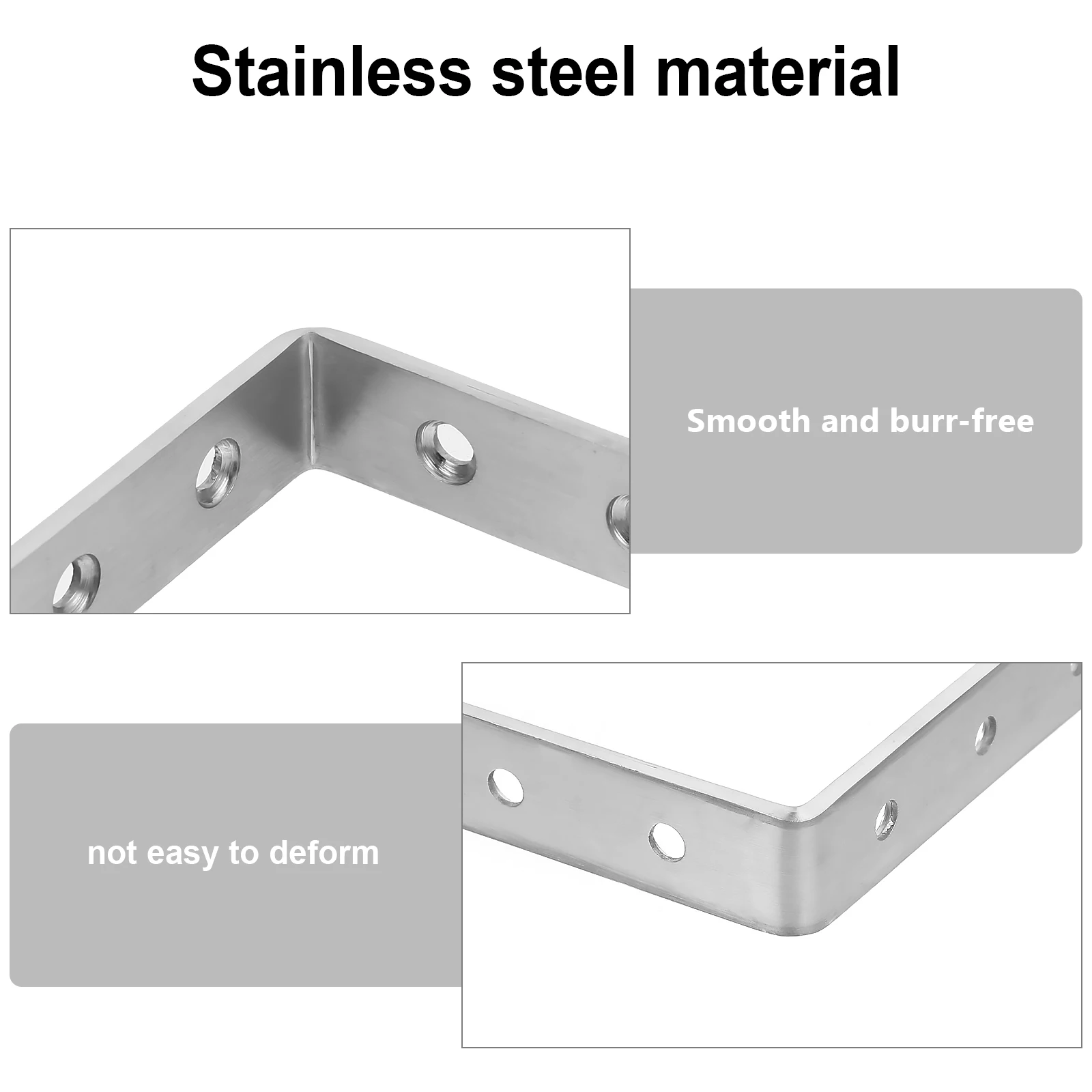 

10pcs Stainless Steel Corner Brackets 80x80mm Thick Solid 304 L Shaped Furniture Fixing Support Accessories for Cabinet Desk