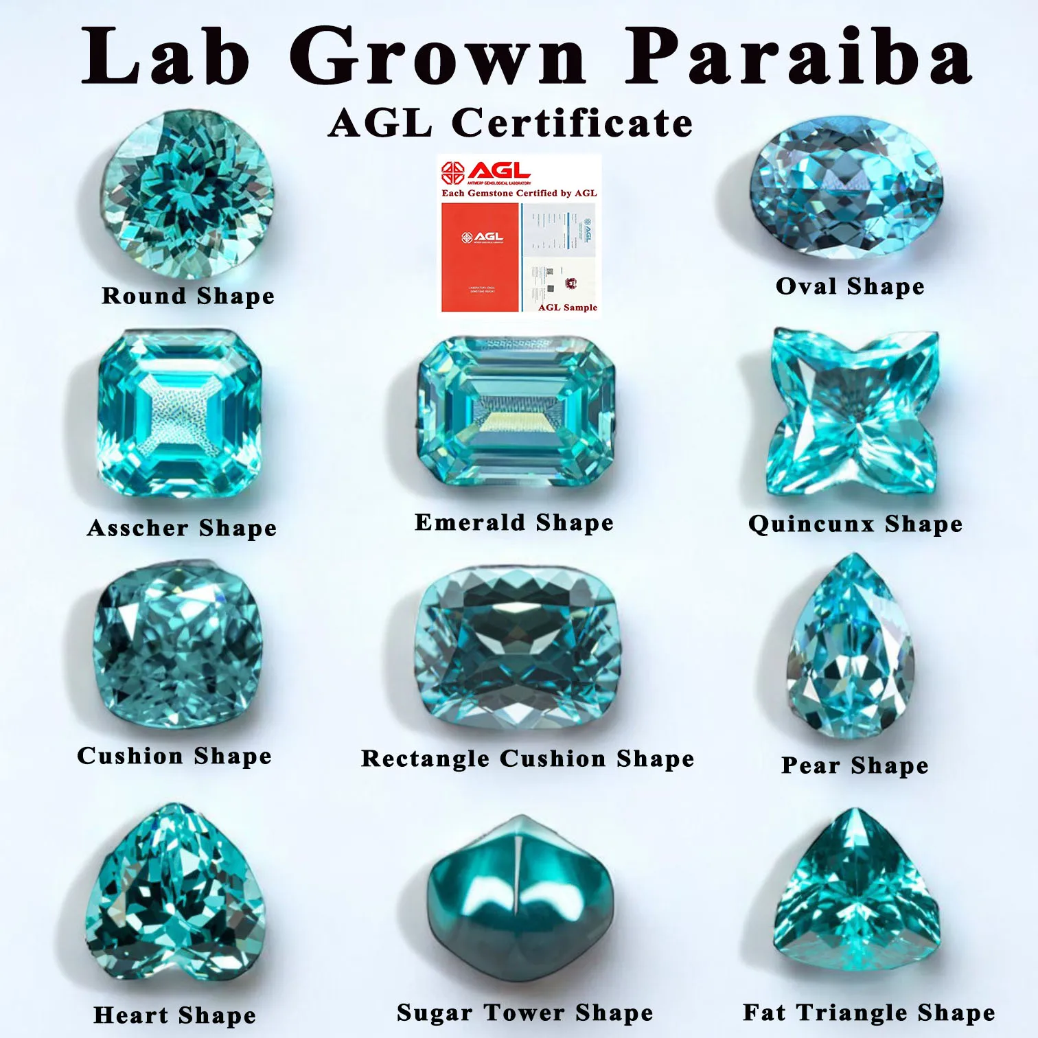 

lab Grown Paraiba Cushion Cut Gemstone for DIY Advanced Jewelry Making Inlay Ring Necklace Bracelet Selectable AGL Certificate