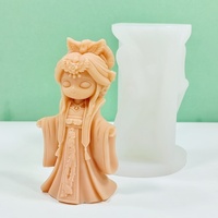 Girl Princess Queen Silicone Mold Gypsum form DIY Handmade Plaster Candle Ornaments Handicraft Mold Hand Gift Making Kitchen