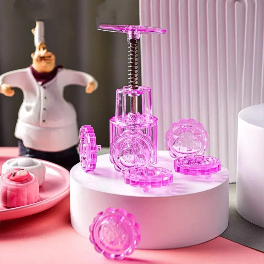

Pastry Tool Non-stick Mooncake Mold Plastic DIY Mooncake Maker Hand Press Transparent Cookie Stamp Mid Autumn Festival