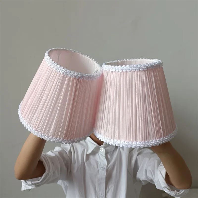 DIY Handmade Lampshade Pink Nylon Yarn Table Lamp Lampcovers Light Accessories