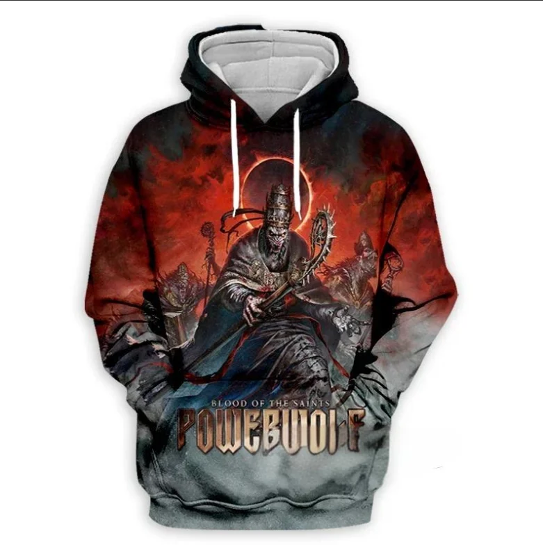 Classic Rock Powerwolf Hoodies Sweatshirt 3D Printed Men Women Hip Hop Tracksuit Pullover Coat Fashion Streetwear Men Y2k Hoodie