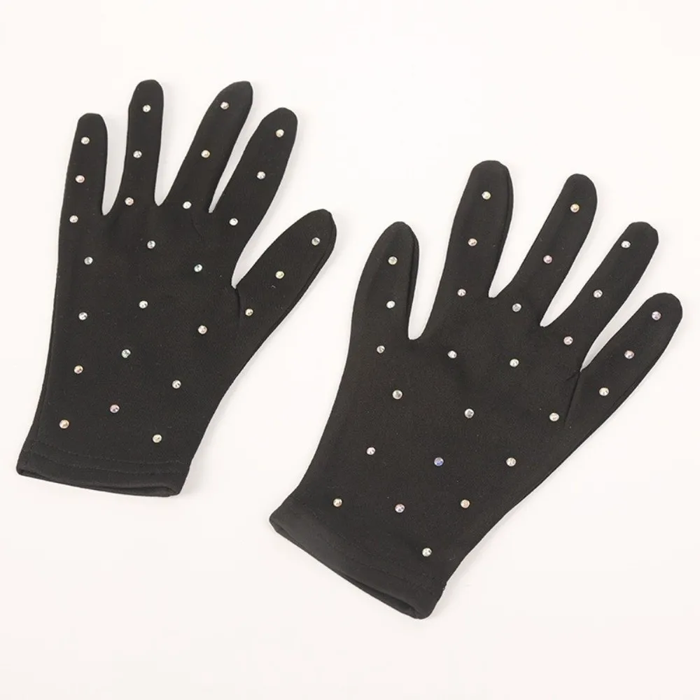New Shiny Figure Skating Gloves Fast Drying Breathable Skate Gloves Anti-slip Skin Friendly Ice Skating Gloves for