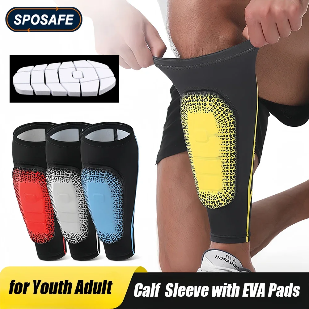 

Soccer Shin Guards Pads Calf Sleeves Compression with EVA Pad Support for Football Baseball Taekwondo Boxing MTB Protective Gear