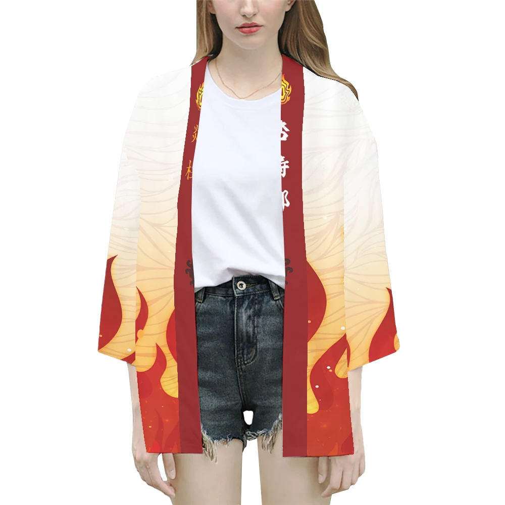 ثوب الكيمونو الياباني الرجال والنساء أنيمي تأثيري ازياء لهب رمز المراهقين سترة عباءة الهانبوك منامة 2025 الملابس التقليدية الجديدة