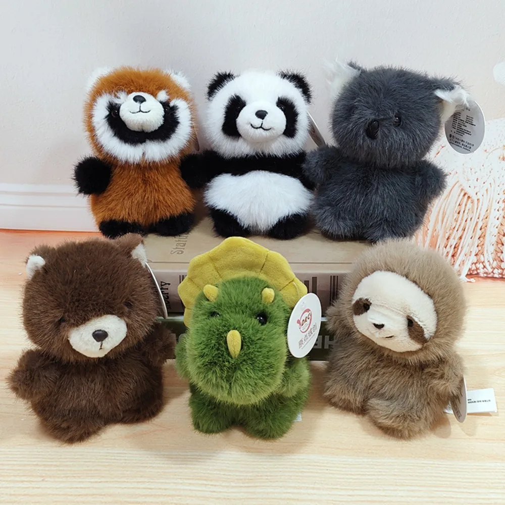 Kawaii Koala Raccoon Bag Pendant Panda Stuffed Plush Animal Doll Keychain Plush Anti-lost Car Hanging Pendant Kids Birthday Gift