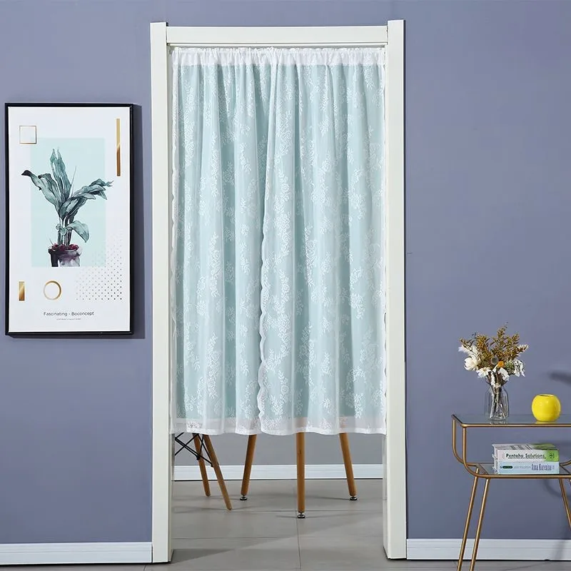 French Lace Transparent Non Transparent Privacy Door Curtain Bedroom Shading Curtain Kitchen Oil Fume Proof Short Curtain ZG917