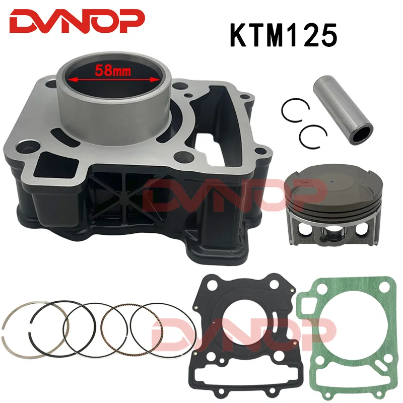 58mm Bohrung 125CC Motor Zylinder Kolben Montage-Kit Passend für KTM Duke 125 Motorrad Ersatzteile