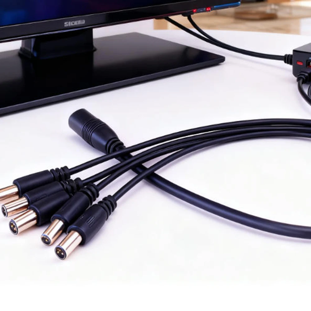 

Adapter Wire 5.5 x 2.1mm 1 To Female To 5Male DC Plug Splitter Adapter For Surveillance Cameras LED Power Cord 12VDC Connector