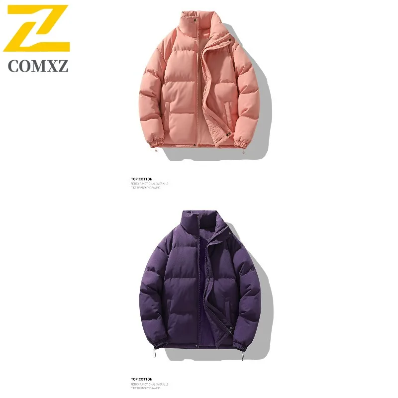 COMXZ 2025 سترة رجالية جديدة ذات معيار وطني بسيط موضة عصرية سميكة وسيم معطف شتوي قصير ممتاز