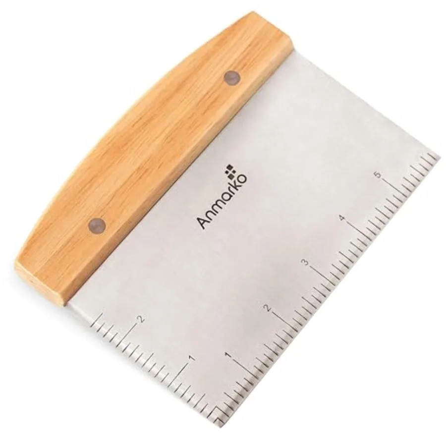 Dough Cutter for Bread and Pizza Dough - Stainless Steel Metal Griddle Scraper Chopper - Multipurpose Bench Scraper Kitchen Ute