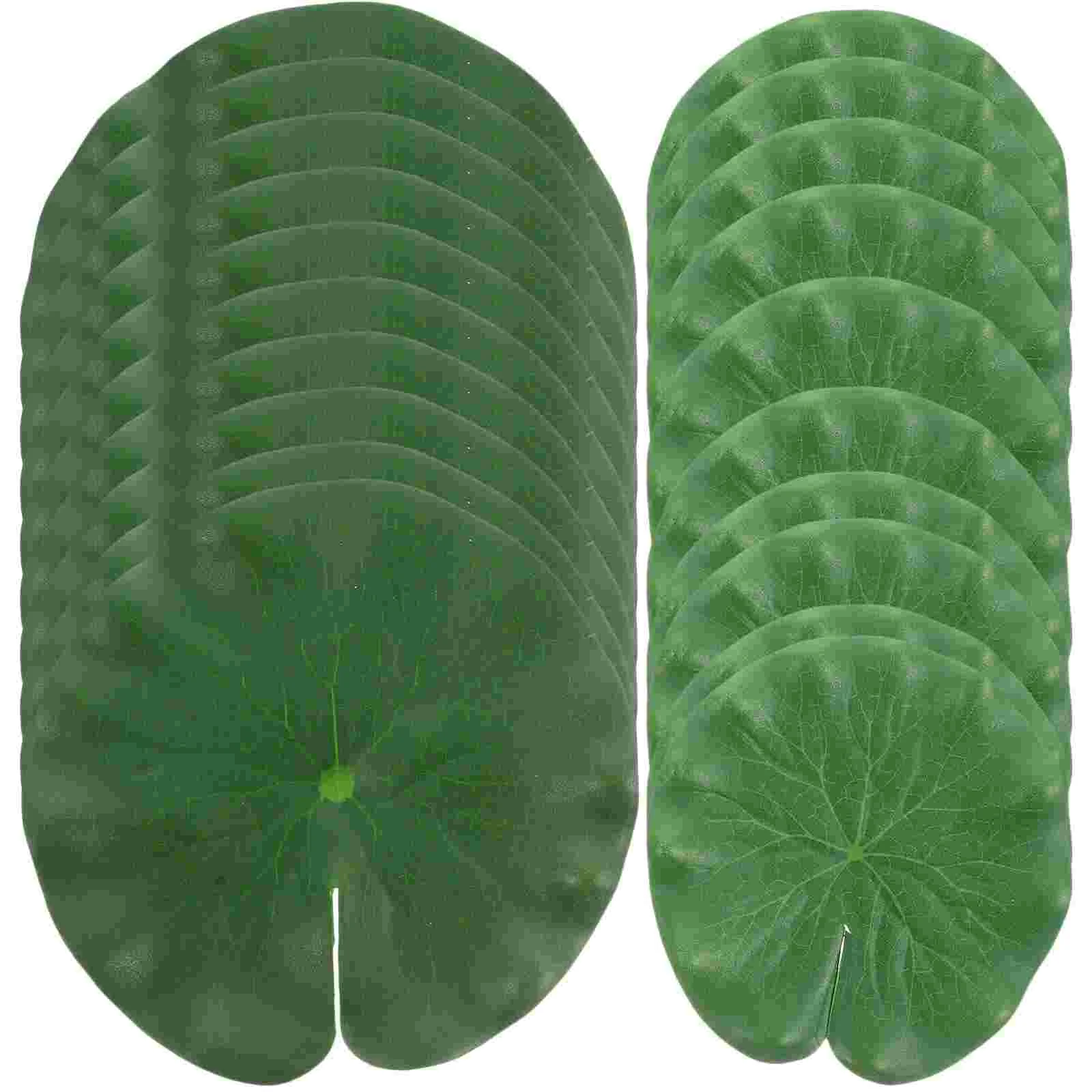 20 Pcs Simulated Lotus Leaf Floating Decoration Fake Lotus-leaf Pond Household Creative Photo Props Lightweight Dense Foam Eva