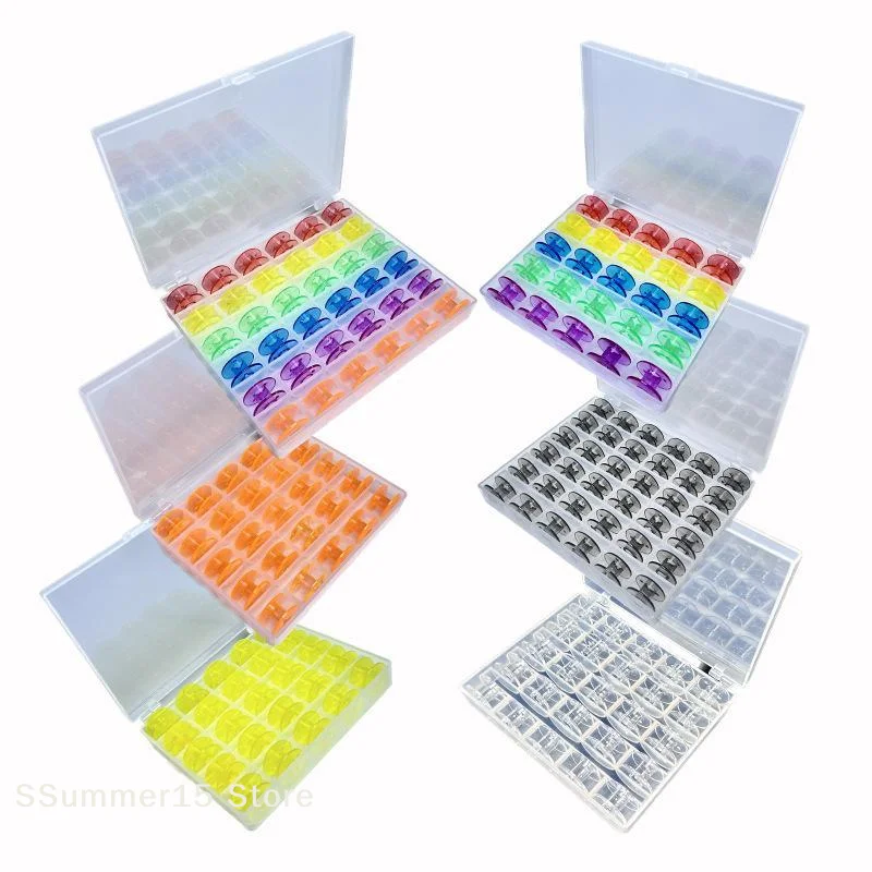 【R】Sewing Machine Bobbins Set With Colorful Clear Case Pre Wound Assorted Threads Great For Home Sewing DIY Projects