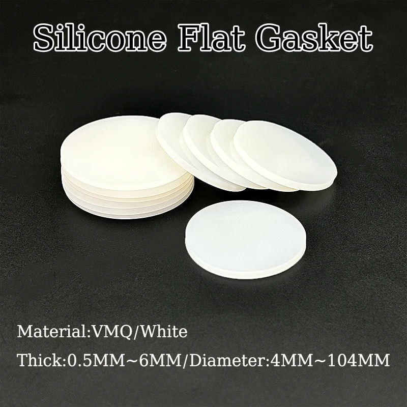 Dia 4~104mm VMQ Silicone flat gasket seal ring waterproof high-temperature resistant soft cushion shock-absorbing circular shape