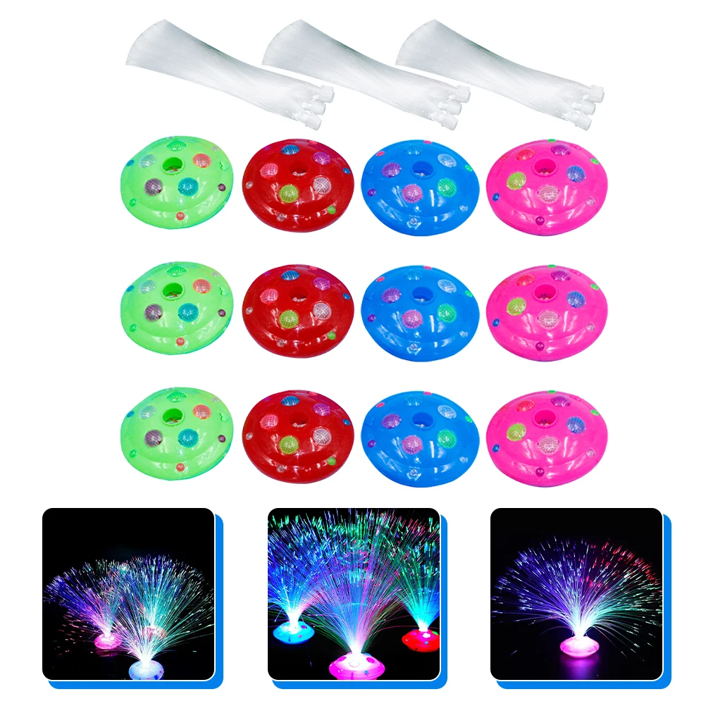 

12pcs Fiber Optic Lights Color Changing Christmas Decor Novelty Lamps Party Atmosphere Lighting Fiber Optic Lamps Plastic Fairy