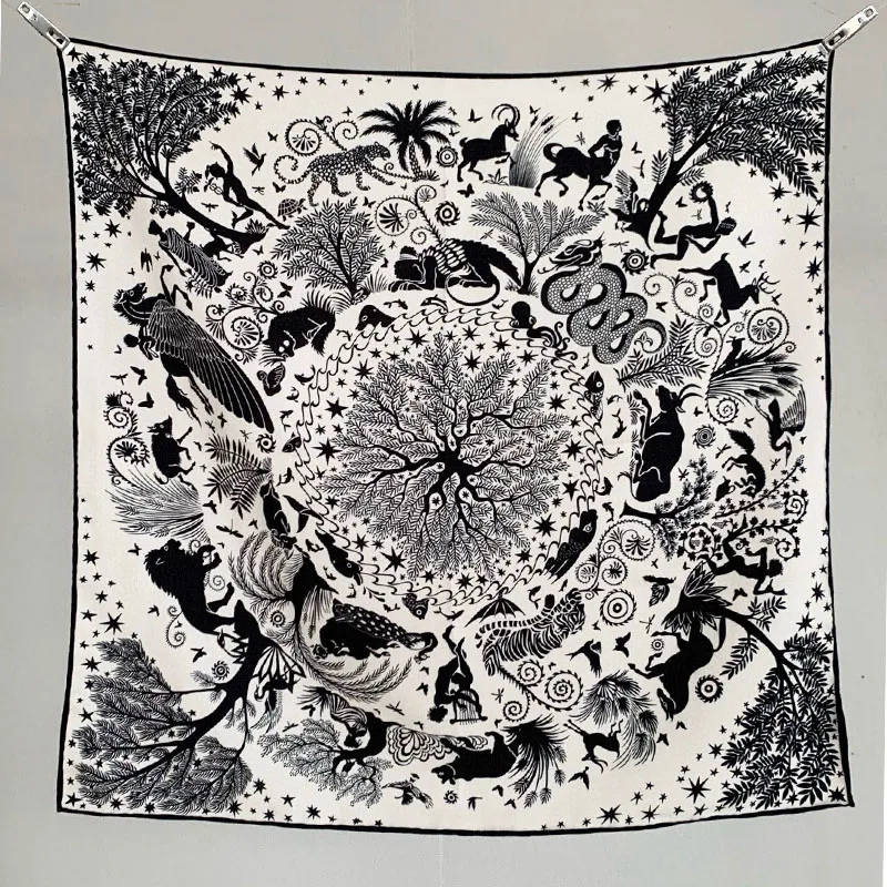 

Новый женский шелковый шарф из 70% шерсти 30% - модный и роскошный дизайн, теплый головной платок. Двусторонний одинаковый цвет, 65*65 см.