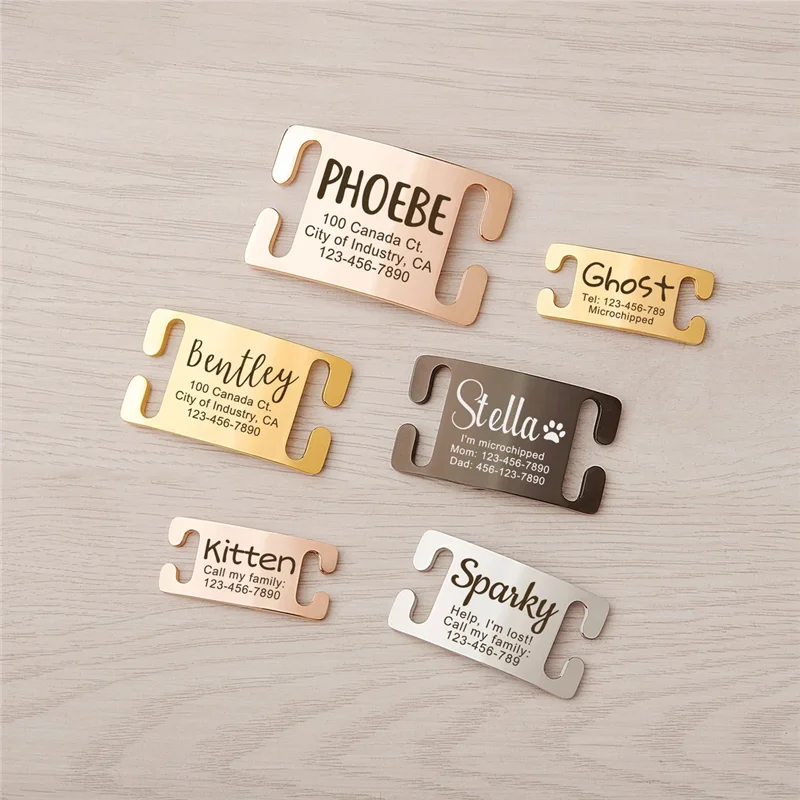 Spersonalizowana stal nierdzewna Pet Cat Dog ID Tag Obroża Akcesoria Niestandardowe grawerowane naszyjniki Dostarcza produkty z imieniem plakietki dla psa