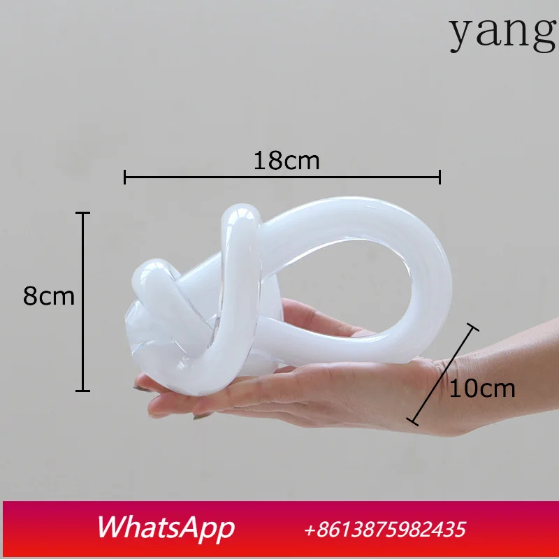 

Imitation Hemp Rope Glass Chain Cluster Ornaments Desk Decoration Transparent Knot Crafts Sculpture Room Aesthetic Decor