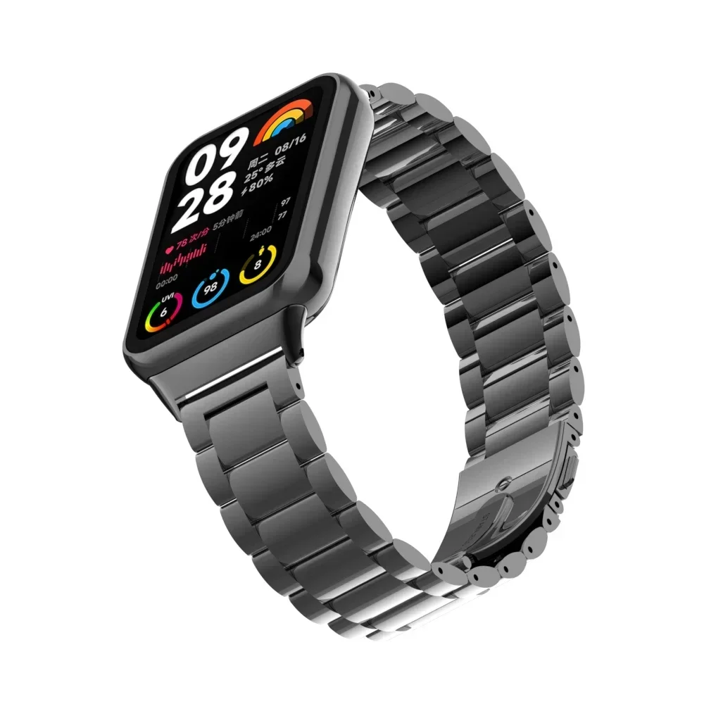 레드미 워치 4/5 스트랩용 메탈 스테인리스 스틸 스트랩, 샤오미 미 밴드 9/8 프로용 교체 가능한 스마트 워치 팔찌 벨트