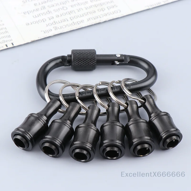 6Pcs/Set  Extension Bar Keychain Adapter Drill Bits Change Screw Bit Holder Bit Holder 1/4 Inch Hex Screwdriver Bits Holder
