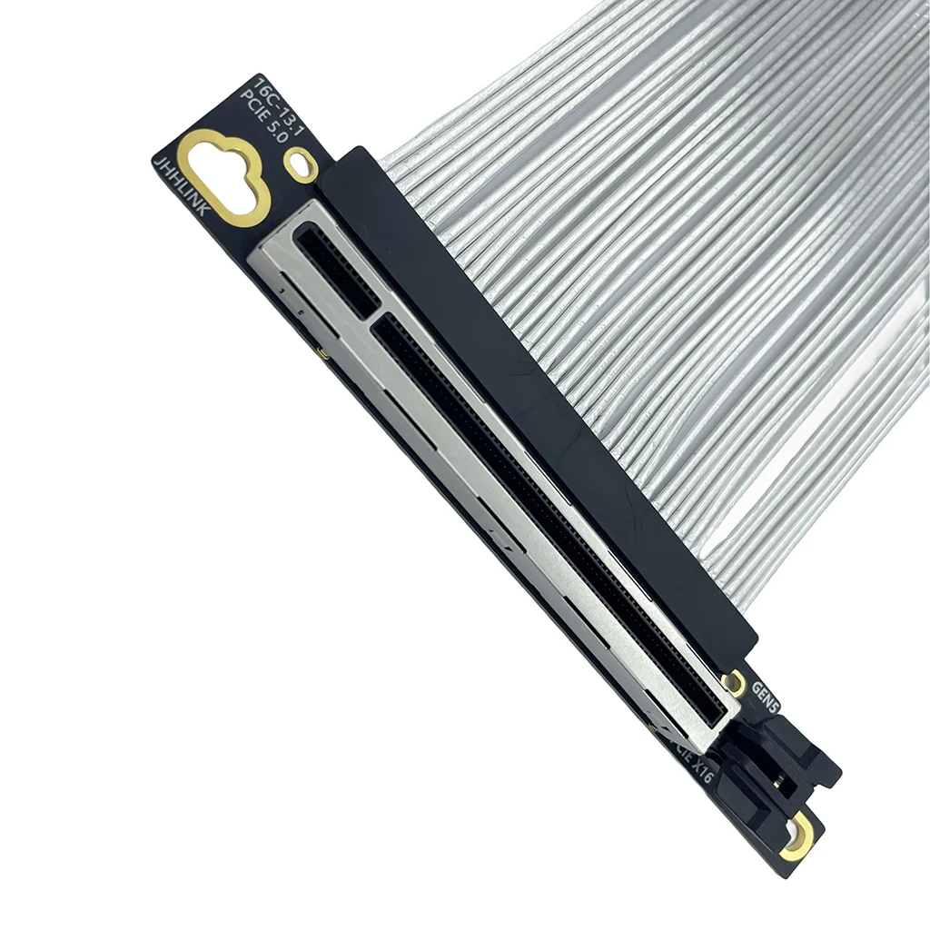 PCIe5.0 X16 Riser Cable 90° Right Angle GPU Graphics Card Extension PCI-Express Gen5 64GB\S Silver-plated Cable Wire