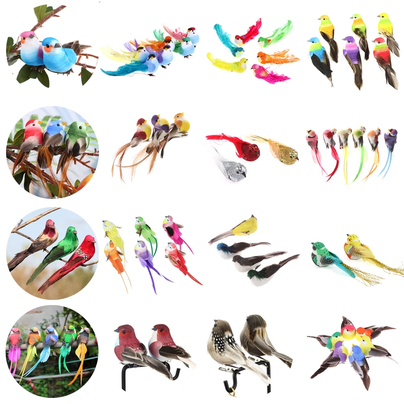 1PCS Parrot Artificial Birds Fake Foam Animal Simulation Feather Birds Models DIY Wedding Home Garden Ornament Decoration