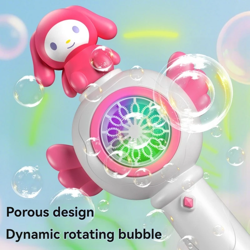 Nouveau pistolet à bulles portatif de bâton de dessin animé, machine automatique de bulles de savon, jouets interactifs extérieurs pour enfants pour les réunions de famille