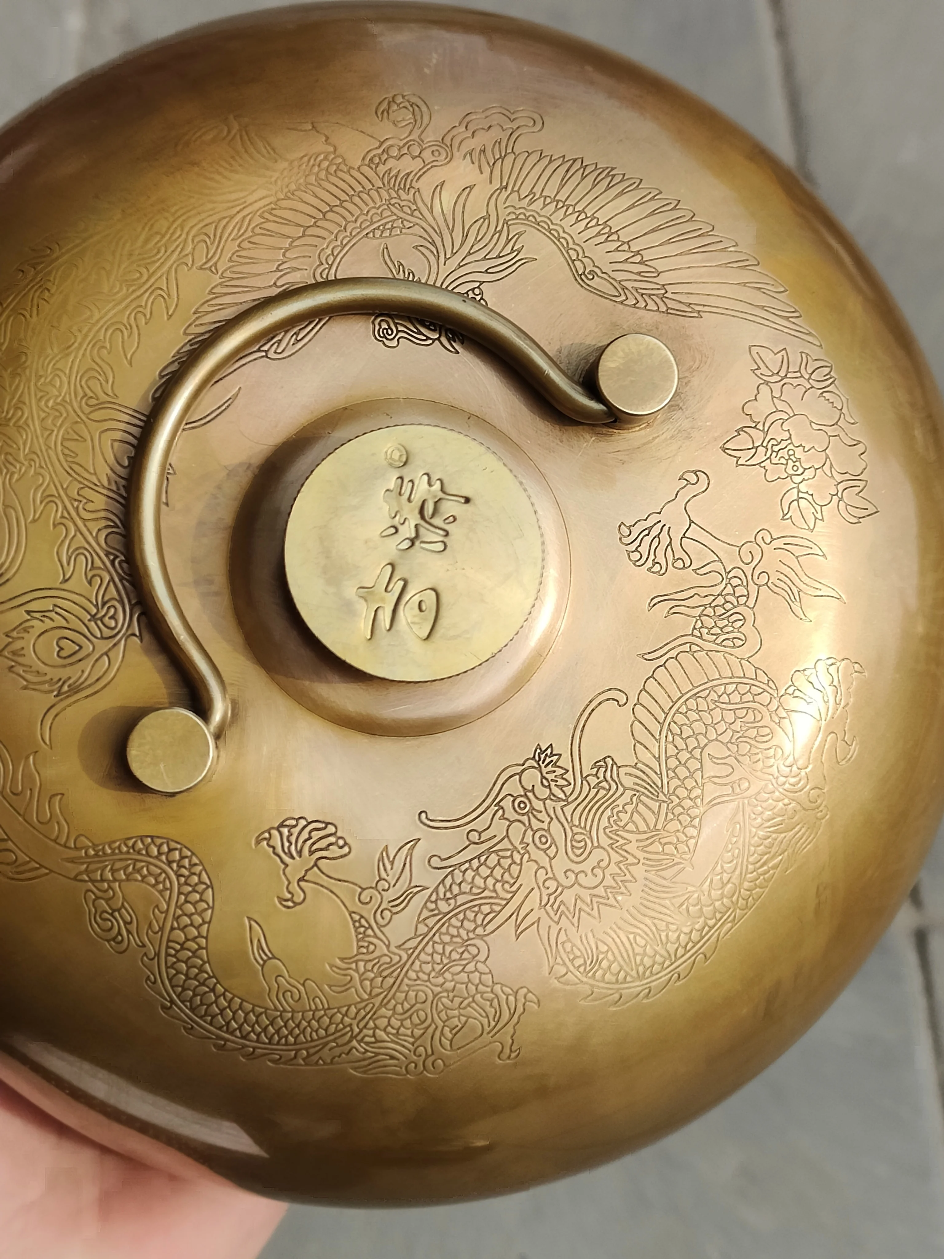 Chinese bronze retro makeup mirror Fengwu nine-day portable mirror gift