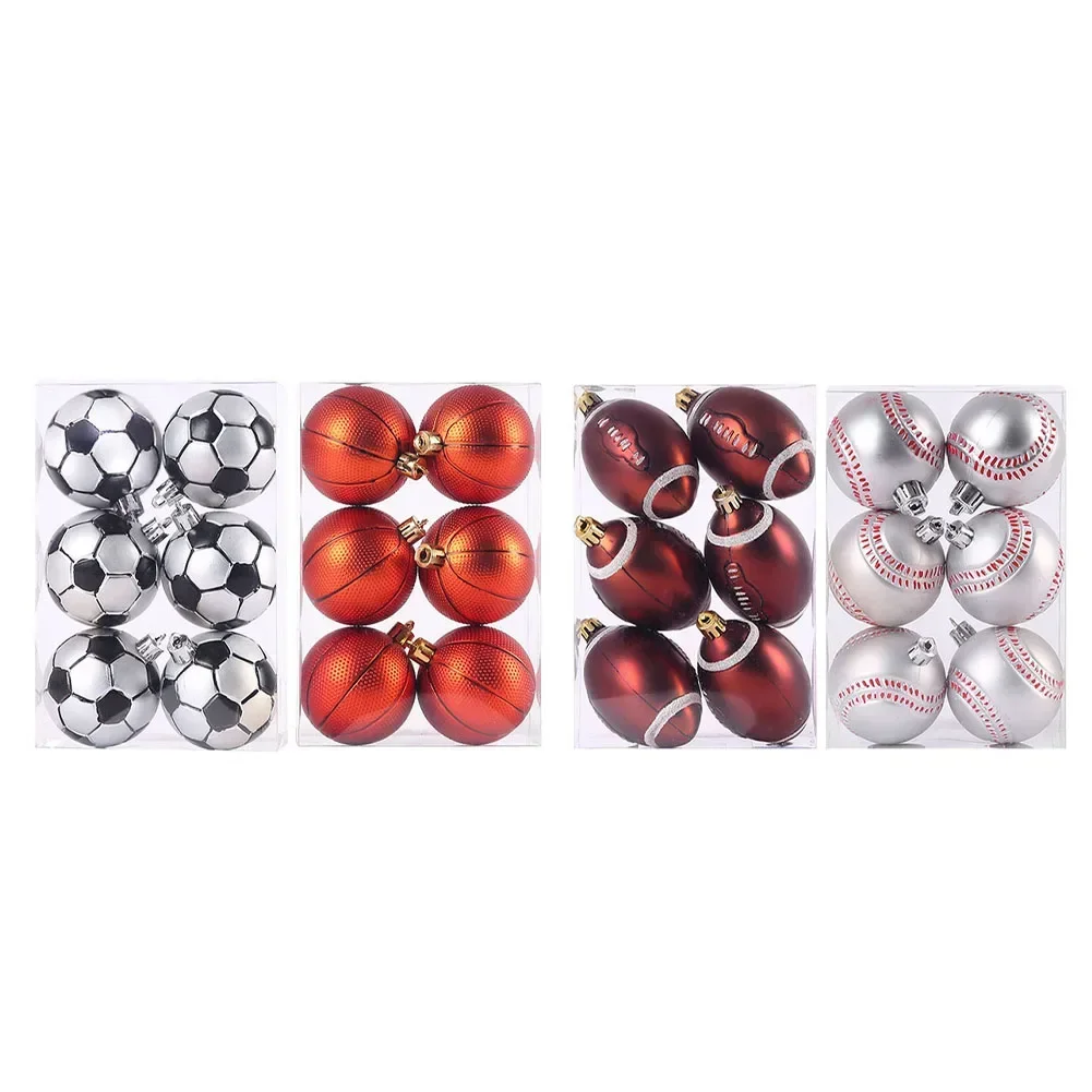 Xmas Decor Christmas Tree Balls Baseball Basketball Easy To Hang Football Lasting Use Lightweight Practical Christmas