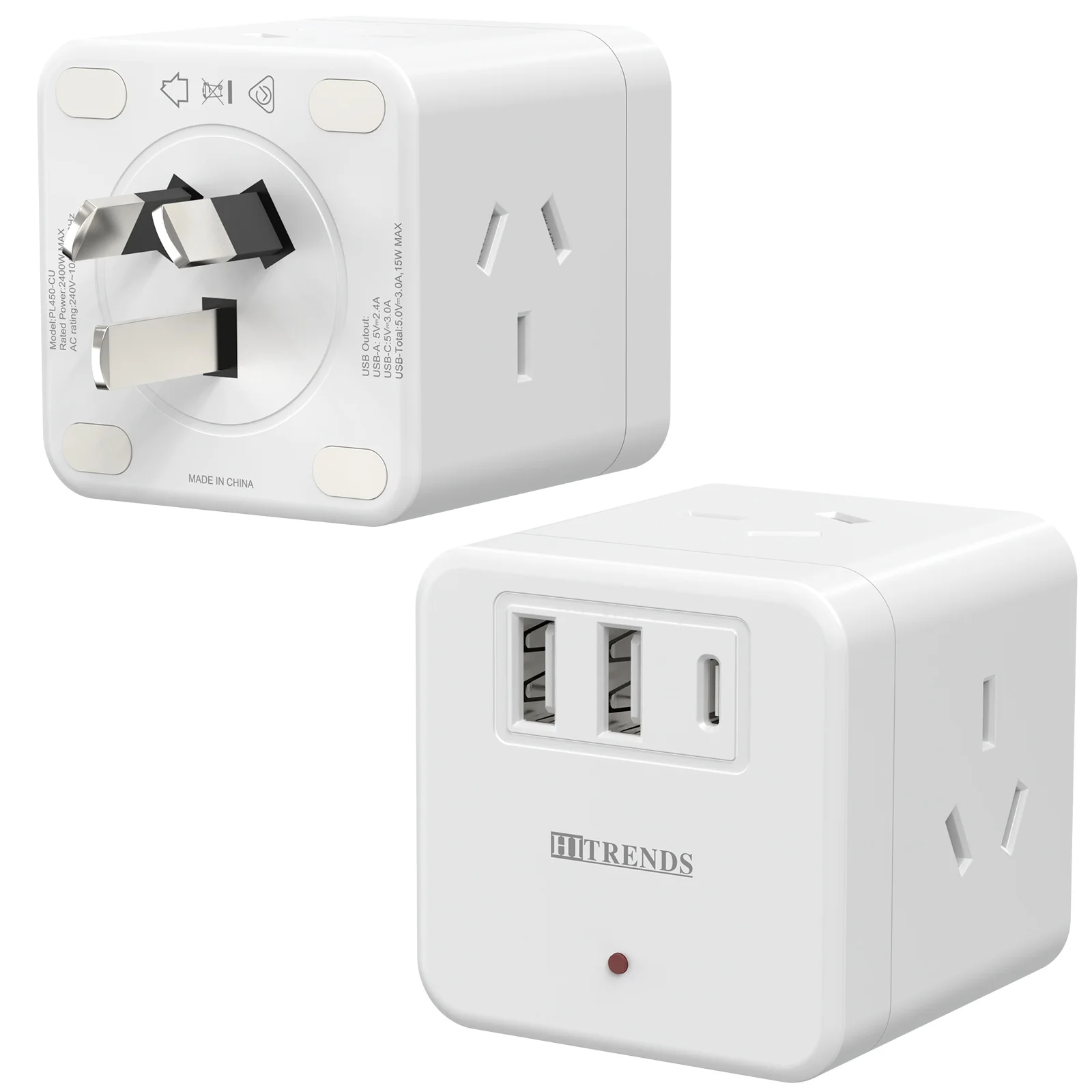 

Настенная розетка 7-в-1 из австралийского стандарта с 4AC и 2 портами быстрой зарядки USB Type-C, подходит для дома/офиса/путешествий