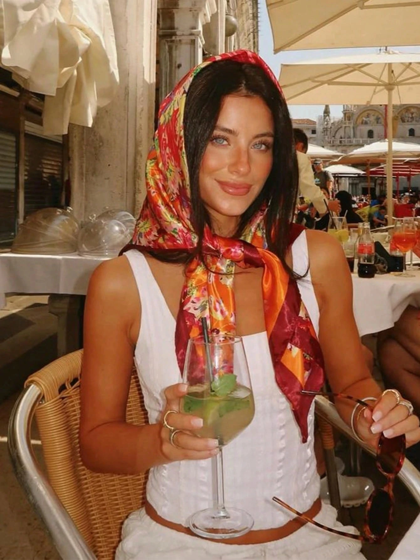 

90 см шейный платок с цепочным принтом, шарф-хиджаб для женщин, шелковая атласная повязка на голову, шарфы для волос, женские квадратные шали, женская бандана на голову