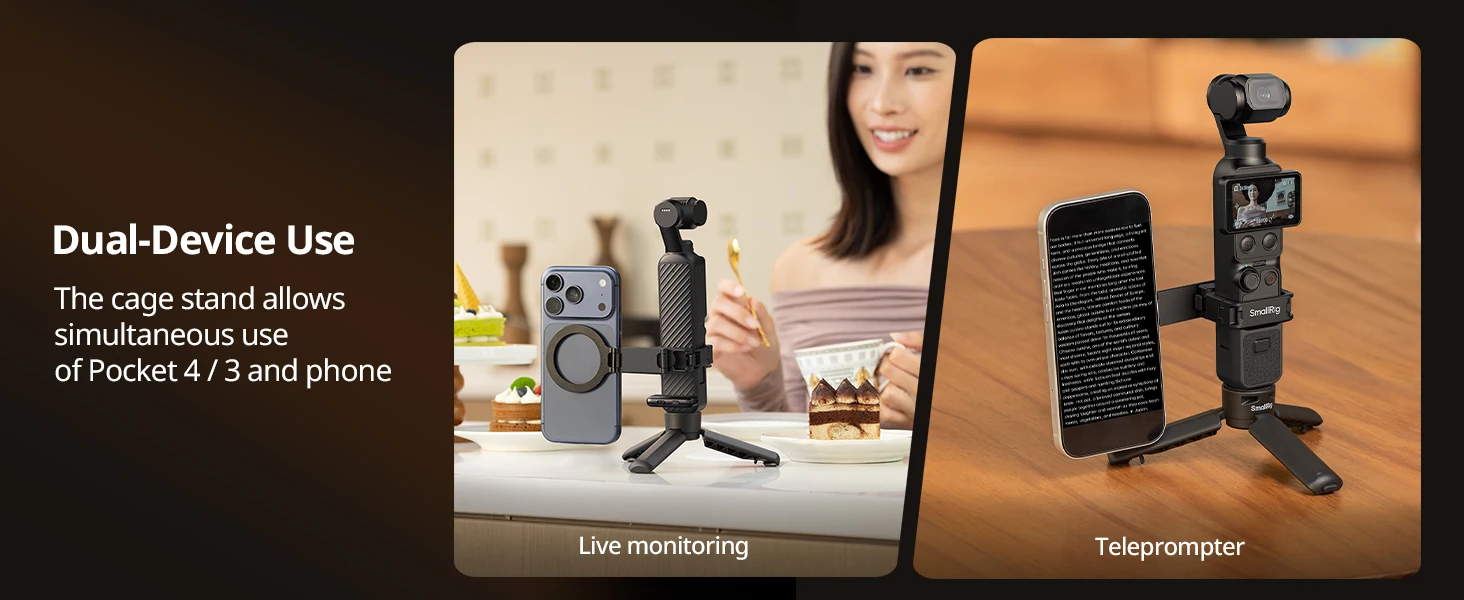SmallRig Anbaubare Halterung für DJI Osmo Pocket 4 / 3 und Mobiltelefone, Magnetischer Halterungsständer mit verstellbarem Magnetring 6004 – Detail 2