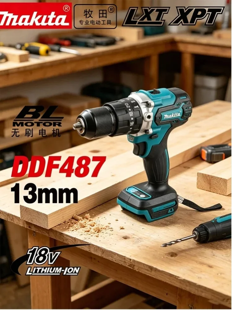 100% Makita DDF487 ddf487 18V Schraubendreher Bürstenloser Elektrobohrer Schlagbohrer für Dekorations-Teams Elektrowerkzeuge Makita 18V Akku