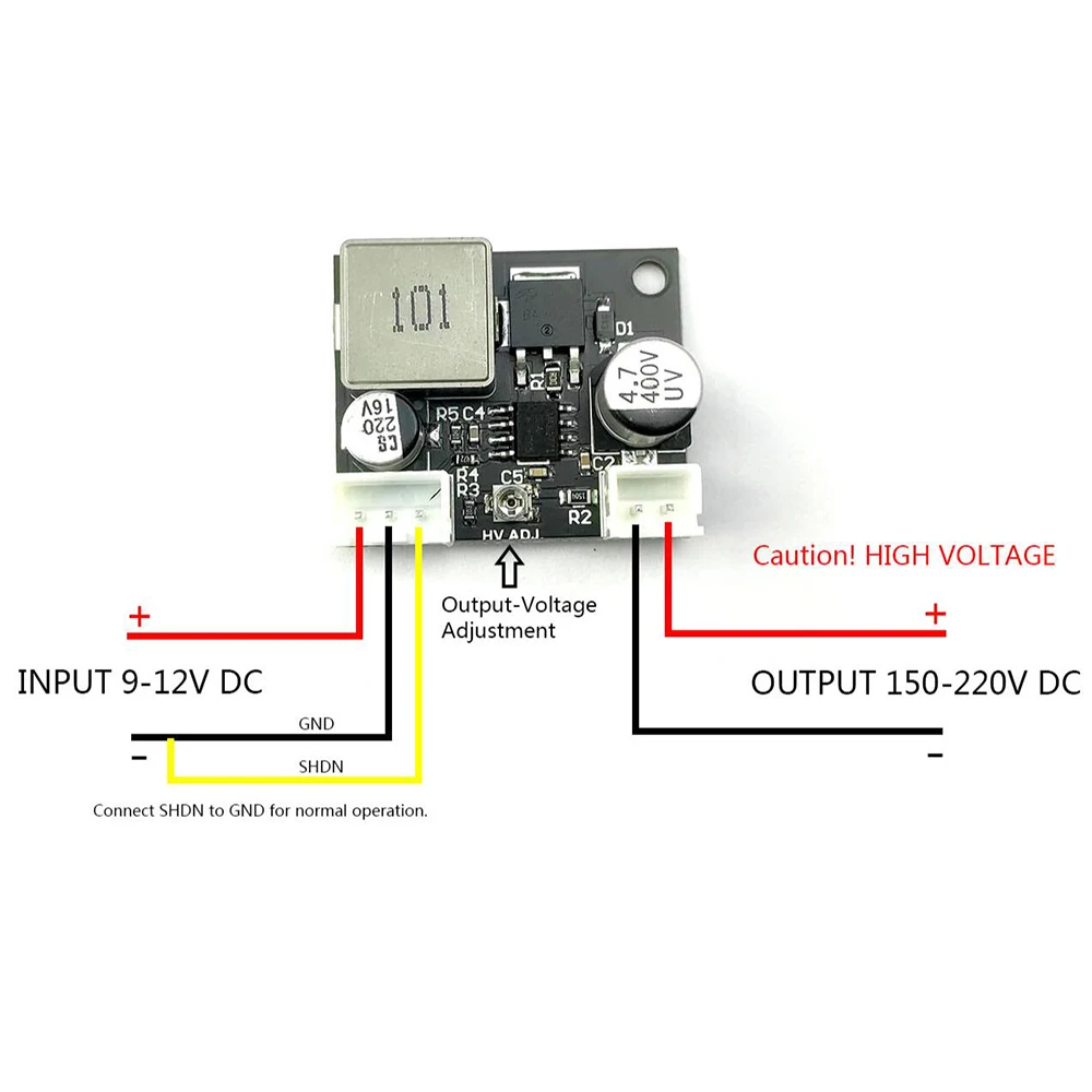 Nixie Tube boost DC-DC 9-12V TO 160V - 220V 170V High Voltage Power Supply Drive 6E2 6E1 SZ3-1 QS30-1 IN-14 IN18 IN14 Glow clock