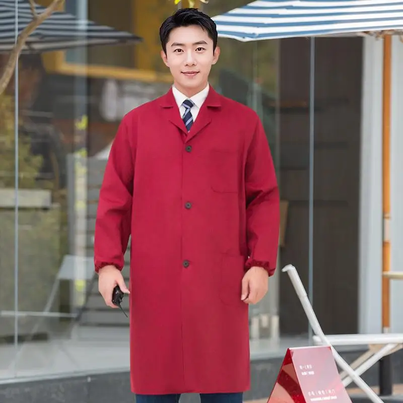 Coat Work Clothes Long Sleeves Men Print LOGO Auto Repair Machinery Cover Cleaning Clothes Dust-proof Clothes Handling Clothes - view 3