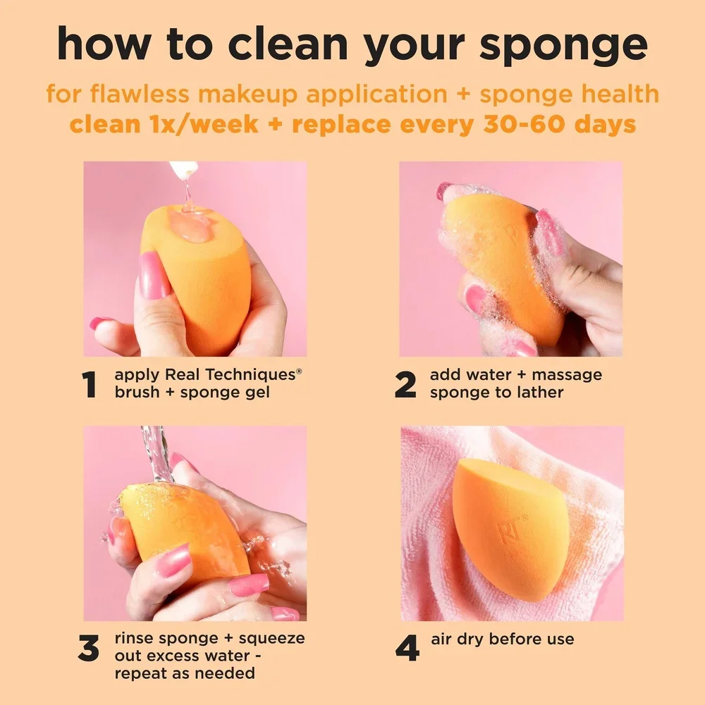 Miracle Complexion Sponges Liquid and Cream Foundation 4 Count Flawless Blending Dewy Finish Cruelty-Free Vegan Reusable Makeup
