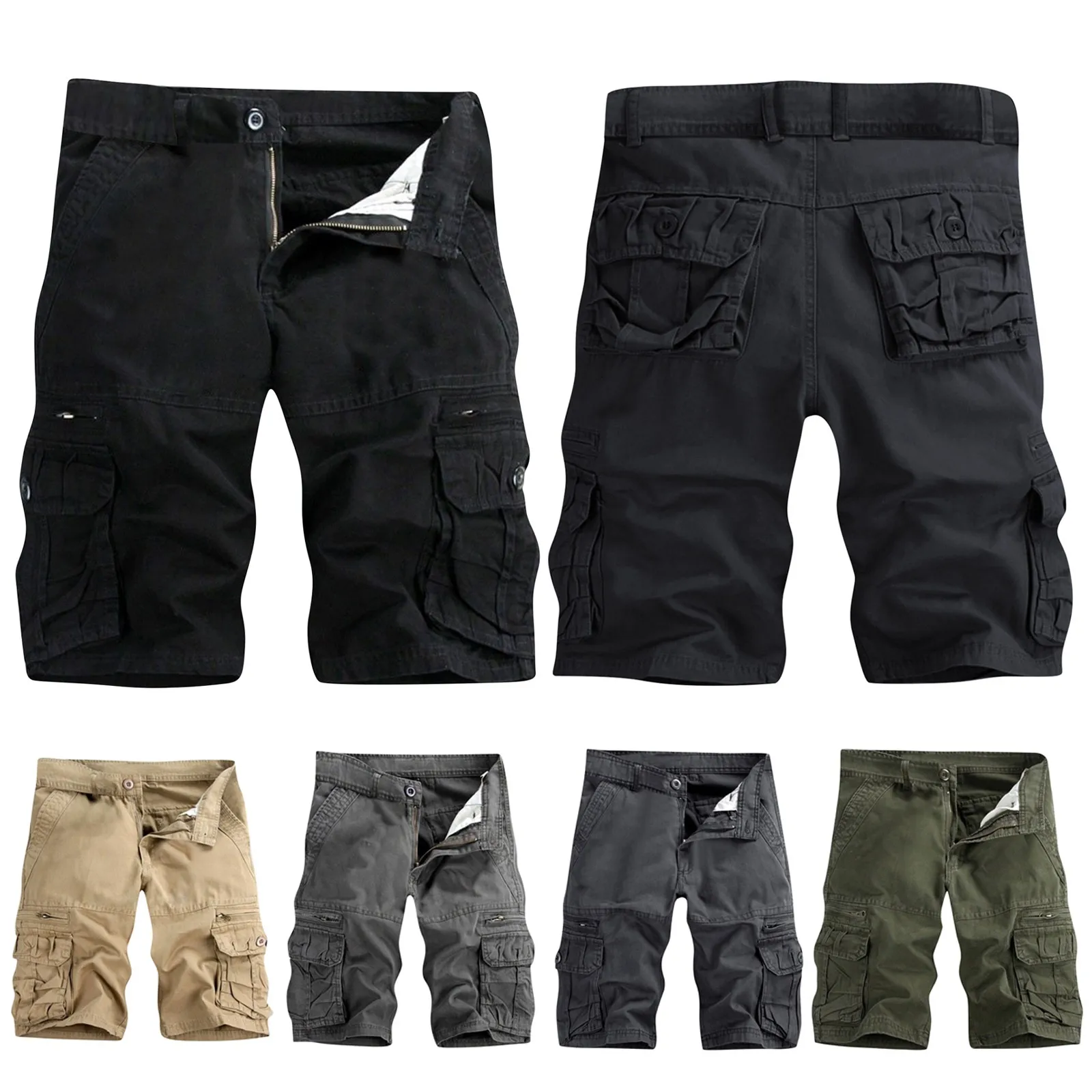 Pantaloncini Cargo dritti da uomo pantaloncini da lavoro All-Match causali estivi giornalieri con tasche pantaloncini Fitness per sport all'aria aperta primaverili