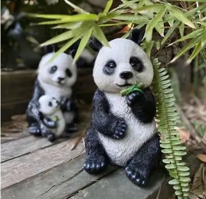 

Creative Simulation Animal Sculpture Resin Cute Panda Ornaments Crafts Courtyard Garden Outdoor Decoration Accessories Figurines