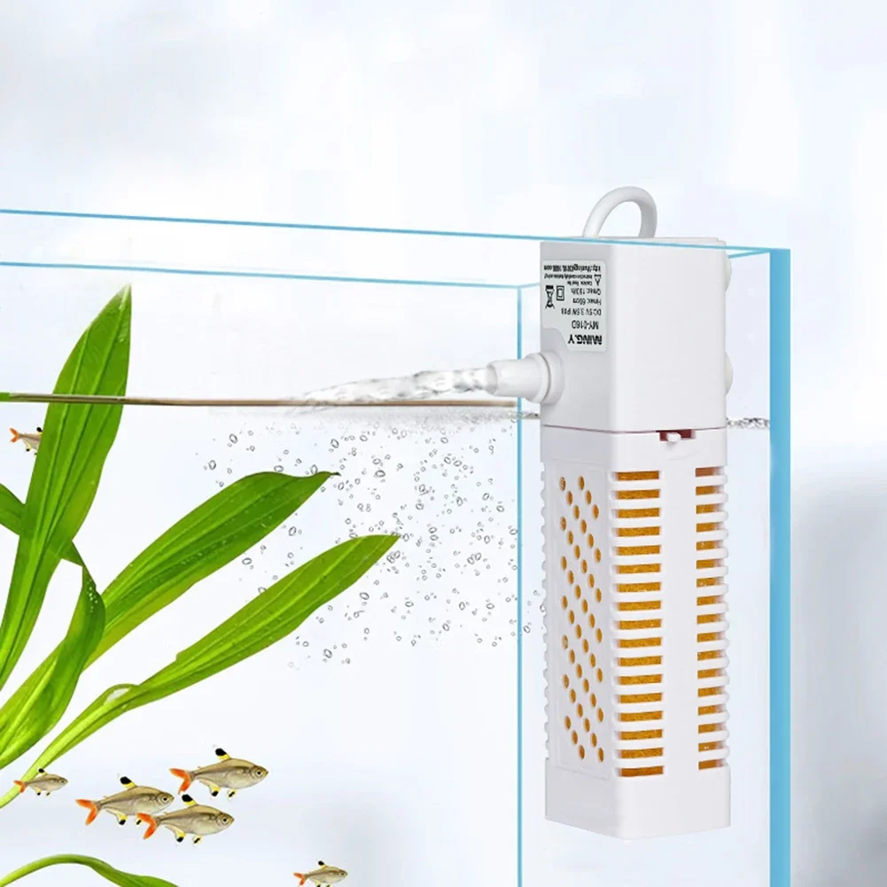 Submersible Aquarium Internal Filter With Built-in Circulating Pump Fish Tank Filters Silent USB Filter For Fish Tank Dropshipp