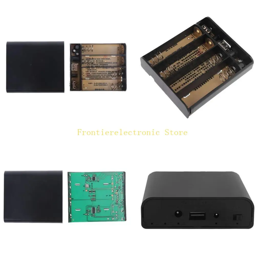 

G8DB 18650 Batteries Container Detachable Holder for Case 4 Slot Batteries Container DIY Tools USB for DC 7.4V 8.4