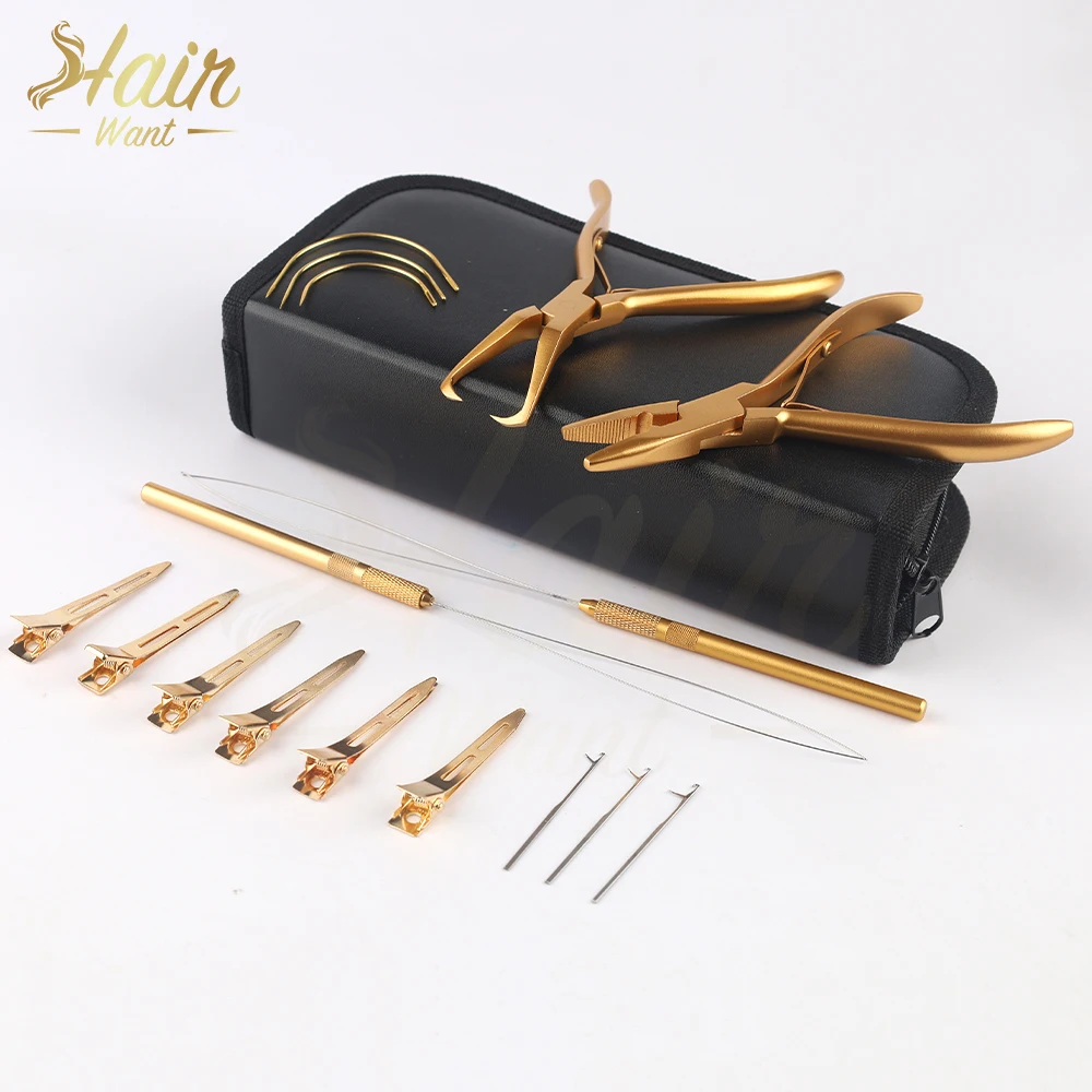 

Набор плоскогубцев для наращивания волос для микробусинок, кольца, петля, игла, плоскогубцы для шитья, наращивание утка, мишура для волос