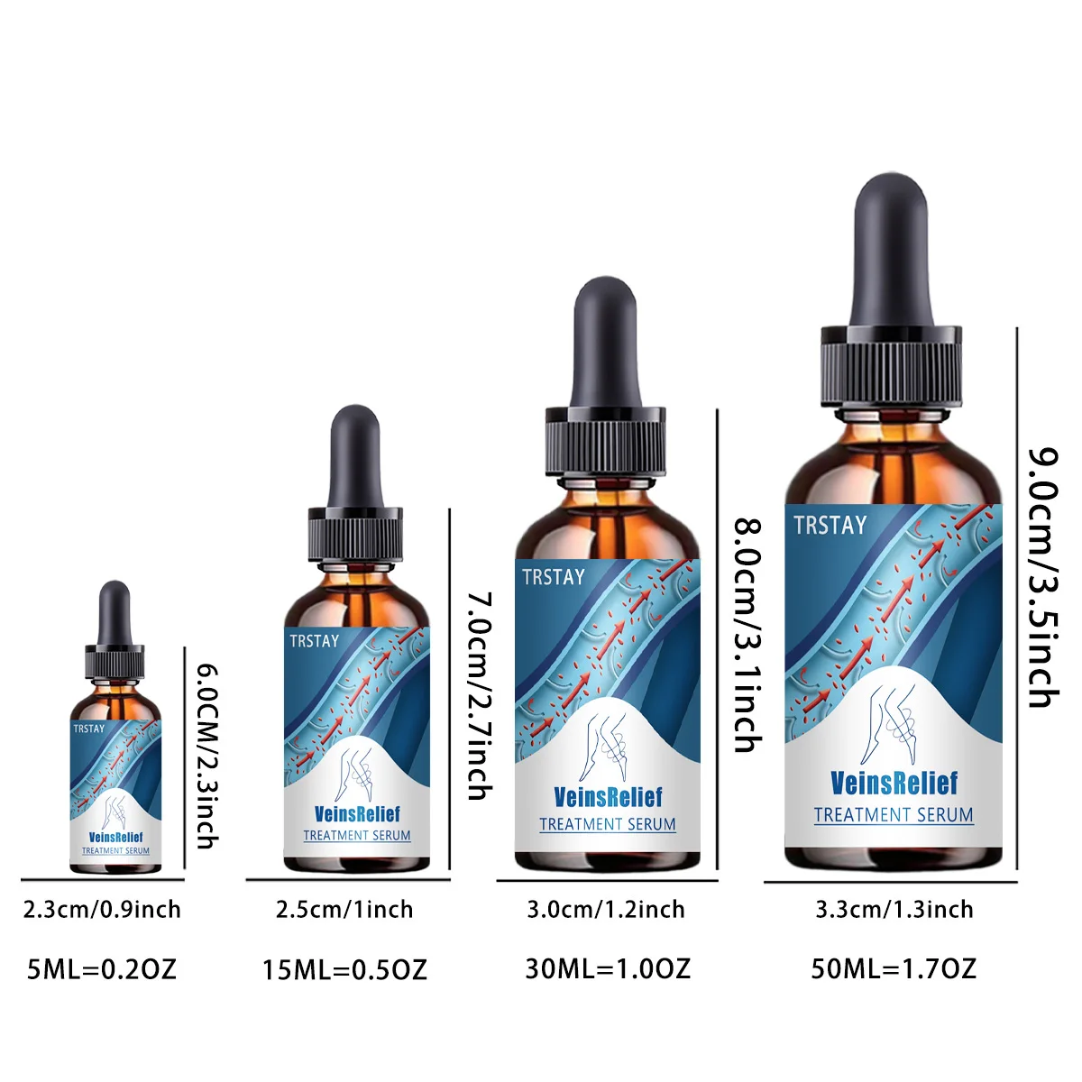 TRSTAY 정맥류 정맥 치료 세럼, 다리 통증 및 압력 완화