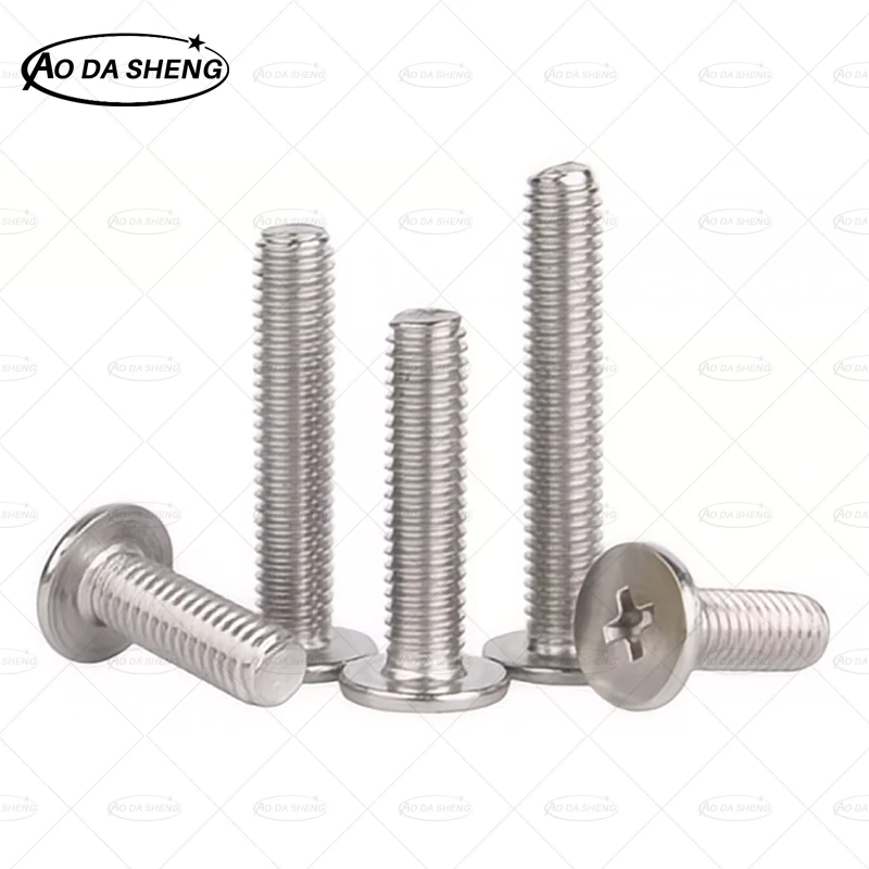 AODASHENG 10/50/100pcs M2 M2.5 M3 M4 M5 M6 Length 3-100mm 304 Stainless Steel Phillips Thin Flat Head Screw Bolt Free Shipping