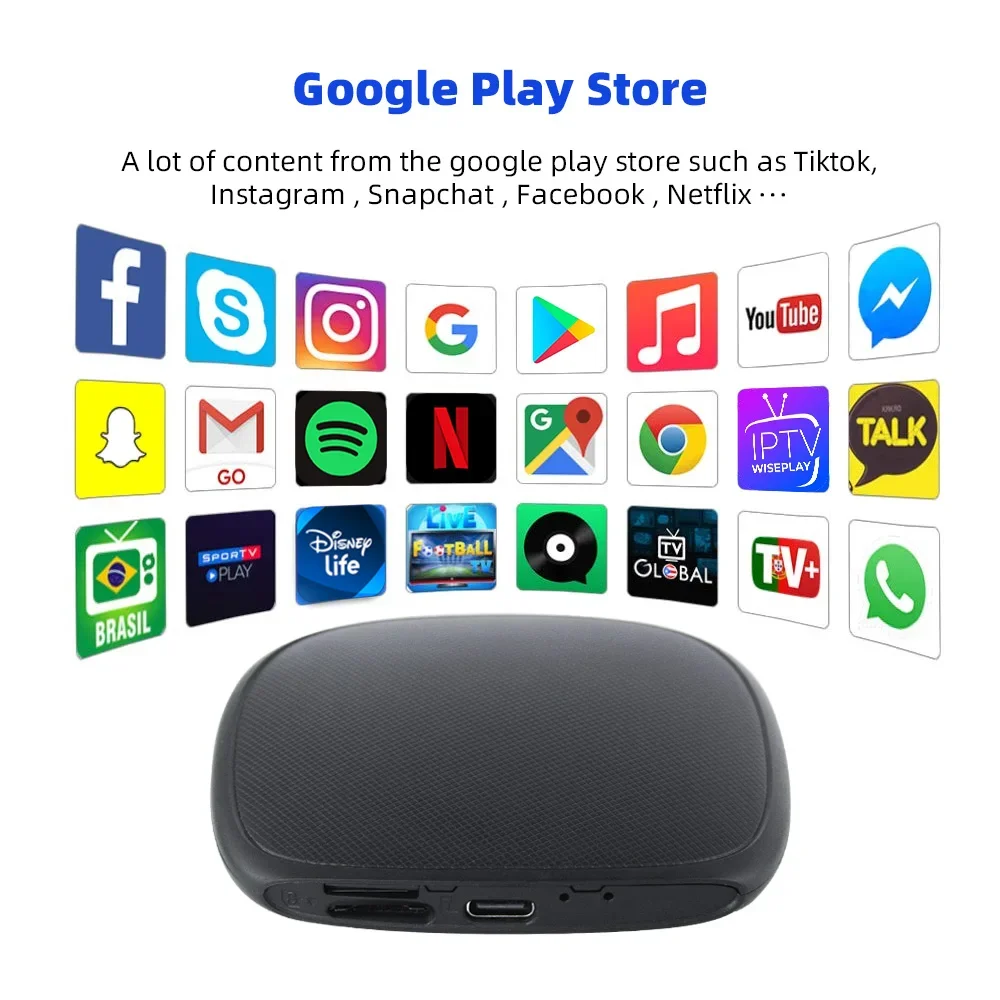 4+64GB Qualcomm 8-Core Android 13.0 Wireless CarPlay & Android Auto Ai Box With SIM/TF Card Netflix Spotify Play Store