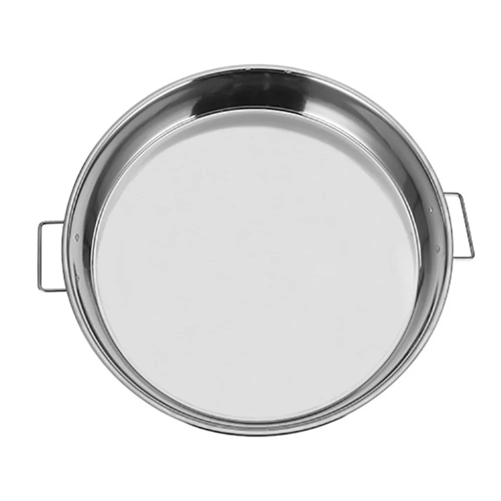 

Stainless Steel Cake Plate Simple Design Smooth Edge Food Serving Tray For Dessert Salad Fruit Kitchen Supply Reusable Dinner