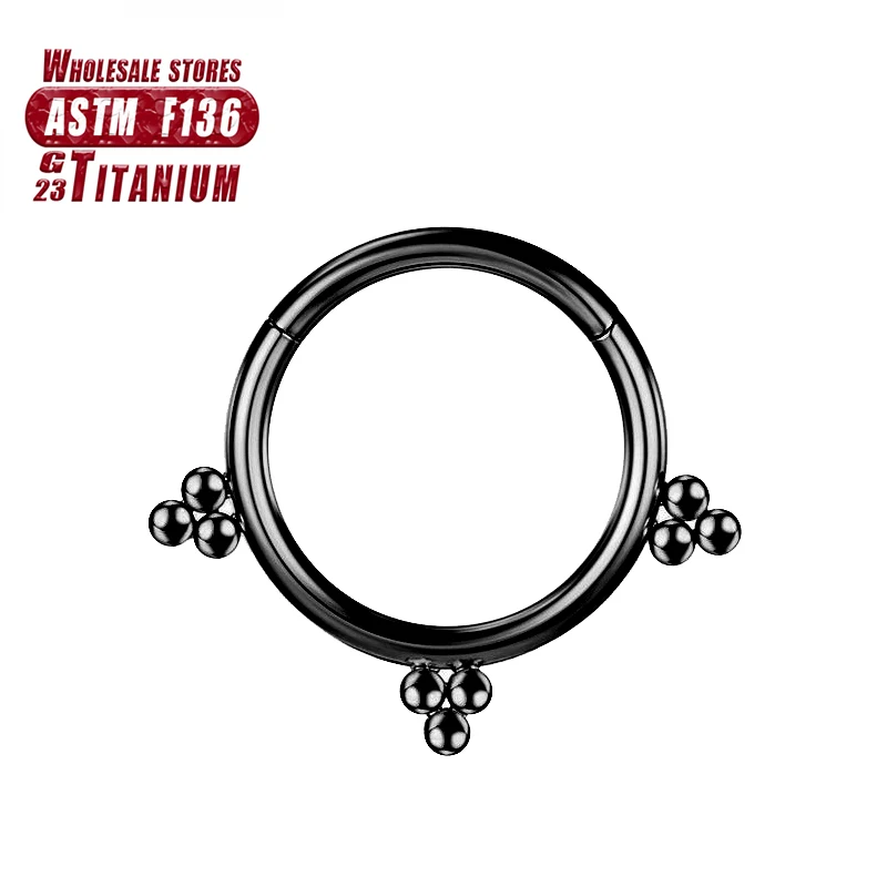 F136 Titan Piercing Schwarzer Nasenring Implantatqualität Scharnier Seamles Ohrring Clicker Knorpel Septum Daith Tragus Schmuck Geschenk – Detail 17