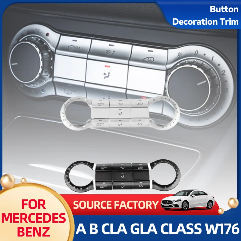 

Interior Mouldings ABS Car Central Air Conditioning Button Decoration Trim Cover Stickers For Mercedes Benz A B CLA GLA Class W1